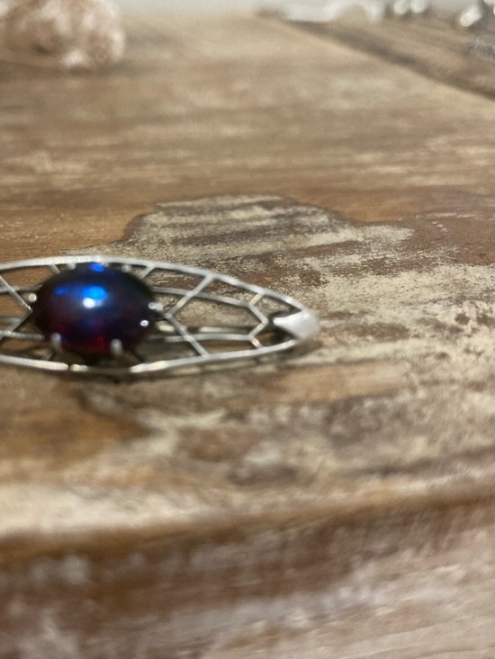 Vintage Sterling Silver Brooch • Color‑Shift Stone • Repair or Craft - Picture 17 of 17